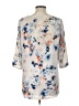 The Limited 100% Polyester Floral Ivory 3/4 Sleeve Blouse Size L - photo 2