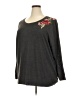 Torrid Solid Floral Gray Pullover Sweater Size 3X Plus (3) - photo 2