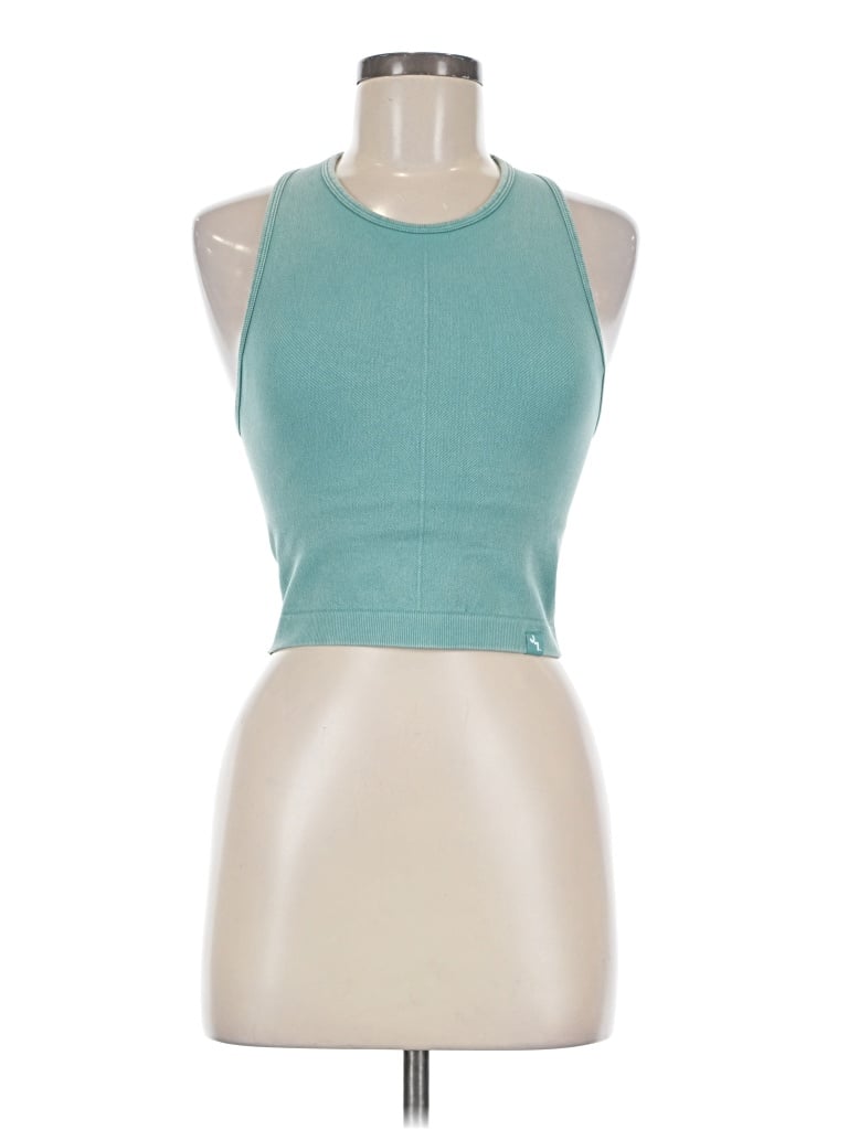 Pre-owned Joylab Tank Top Teal Halter Neckline Tops In Blue