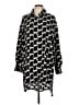 Hot Topic 100% Polyester Chevron-herringbone Black 3/4 Sleeve Blouse Size L - photo 1