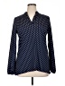 Perseption Concept Polka Dots Blue Long Sleeve Blouse Size XL - photo 1