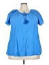 Lane Bryant Blue Short Sleeve Blouse Size 22 - 24 Plus - photo 1