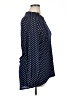 Perseption Concept Polka Dots Blue Long Sleeve Blouse Size XL - photo 4
