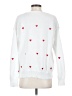Unbranded 100% Acrylic Hearts White Pullover Sweater Size S - photo 2