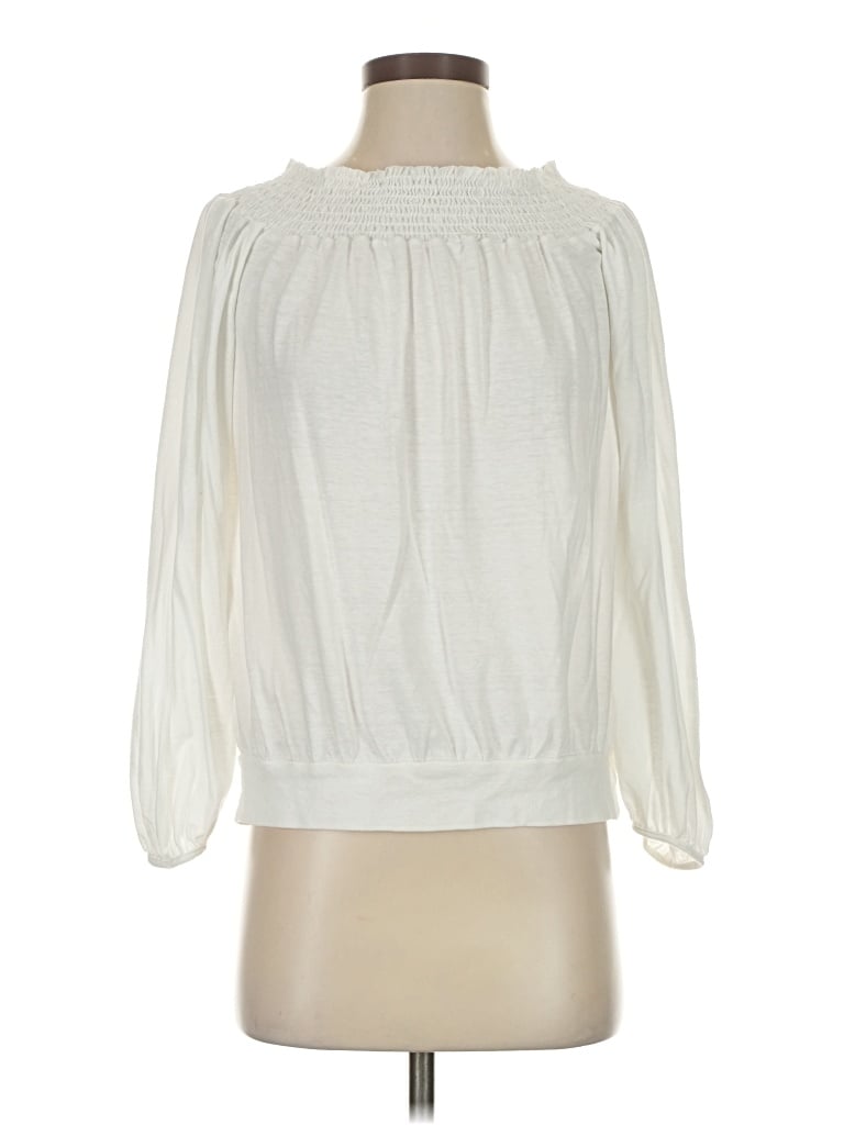 Pre-owned Pam & Gela Long Sleeve Blouse In Ivory