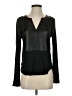 Sandro 100% Linen Black Long Sleeve Blouse Size Sm (1) - photo 1