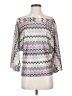 Karina Grimaldi Chevron-herringbone Purple 3/4 Sleeve Blouse Size S - photo 1