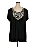 One World Black Short Sleeve Blouse Size 1X - photo 1