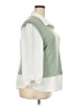 Cure Color Block Green 3/4 Sleeve Blouse Size 3X - photo 4
