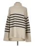 Gap 100% Cotton Stripes Tan Turtleneck Sweater Size XS - photo 2