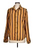 Wild Fable 100% Polyester Stripes Orange Long Sleeve Blouse Size L - photo 1