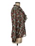 Impressions 100% Polyester Floral Green Long Sleeve Blouse Size 8 - photo 4