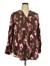 Torrid Floral Brown 3/4 Sleeve Blouse Size 2X Plus (2) - photo 1