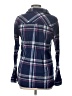 Le Tigre Plaid Blue Long Sleeve Button-Down Shirt Size L - photo 2