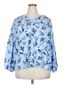 Lane Bryant 100% Polyester Blue 3/4 Sleeve Blouse Size 18 (petite) - photo 1