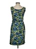 Yoana Baraschi 100% Polyester Tropical Blue Cocktail Dress Size 4 - photo 2