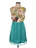 Unbranded 100% Polyester Graphic Teal Cocktail Dress Size S - photo 1