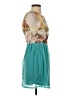 Unbranded 100% Polyester Graphic Teal Cocktail Dress Size S - photo 4