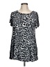 Larace Animal Print Silver Short Sleeve Blouse Size L - photo 1