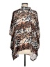 The ZigZag Stripe Animal Print Brown 3/4 Sleeve Blouse Size L - photo 1