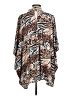 The ZigZag Stripe Animal Print Brown 3/4 Sleeve Blouse Size L - photo 2