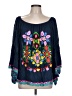 RUBY YAYA Blue 3/4 Sleeve Blouse Size L - photo 1