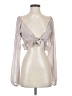 Princess Polly 100% Polyester Silver Long Sleeve Blouse Size 4 - photo 1