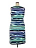 Avenue 100% Polyester Stripes Blue Cocktail Dress Size 18 - photo 2