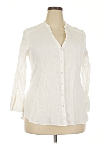 Zara Basic 3/4 Sleeve Button-Down Shirt (view 1)