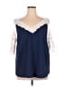 Shein Blue 3/4 Sleeve Blouse Size 1X - photo 1