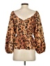 Mara Hoffman 100% Tencel Animal Print Brown 3/4 Sleeve Blouse Size 4 - photo 2