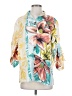 John Mark Floral Yellow White 3/4 Sleeve Button-Down Shirt Size S - photo 1
