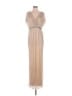 Mac Duggal 100% Polyester Metallic Tan Cocktail Dress Size 8 - photo 1
