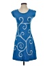 Assorted Brands 100% Cotton Graphic Blue Cocktail Dress Size S - photo 1