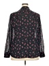 Faded Glory 100% Polyester Floral Black Long Sleeve Blouse Size 20 - photo 2