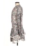 Aqua 100% Polyester Paisley Gray Casual Dress Size M - photo 5