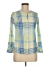 Talbots Outlet 100% Cotton Blue 3/4 Sleeve Button-Down Shirt Size M (petite) - photo 1
