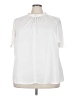 T Tahari 100% Polyester Ivory Short Sleeve Blouse Size 3X - photo 1