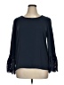 Truly Poppy 100% Polyester Blue Long Sleeve Blouse Size XL - photo 1