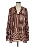 CAbi 100% Polyester Stripes Brown Long Sleeve Blouse Size S - photo 1