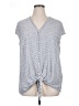 Max Studio Stripes Gray Short Sleeve Top Size 0X (estimated) - photo 1