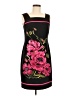 Connected Apparel Graphic Black Cocktail Dress Size 6 - photo 1