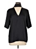 Theory 100% Polyester Black Short Sleeve Blouse Size L - photo 1