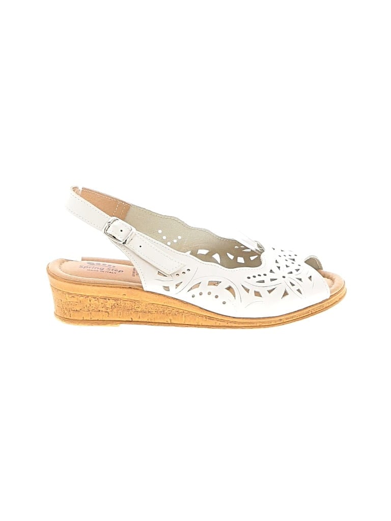 Pre-owned Spring Step Wedges In White