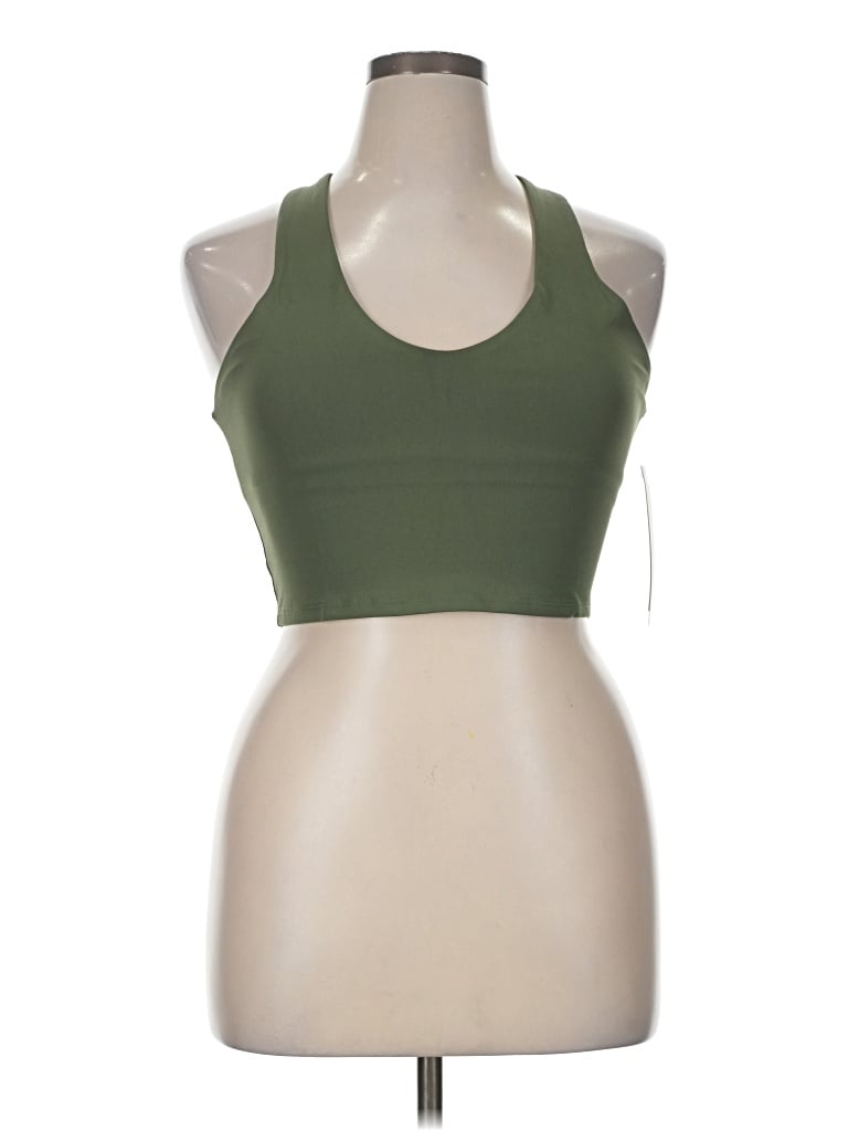 Pre-owned Lezat Sleeveless Top Green Halter Neckline Tops