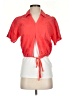 Athleta 100% Linen Red Short Sleeve Blouse Size XS - photo 1