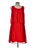 I.N. Studio 100% Polyester Solid Red Casual Dress Size 12 - photo 1