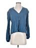 Free People Blue Long Sleeve Blouse Size XS - photo 1