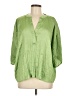 MNG 100% Polyester Green 3/4 Sleeve Blouse Size 12 - photo 1