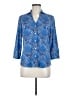 J. McLaughlin Graphic Blue 3/4 Sleeve Blouse Size M - photo 1